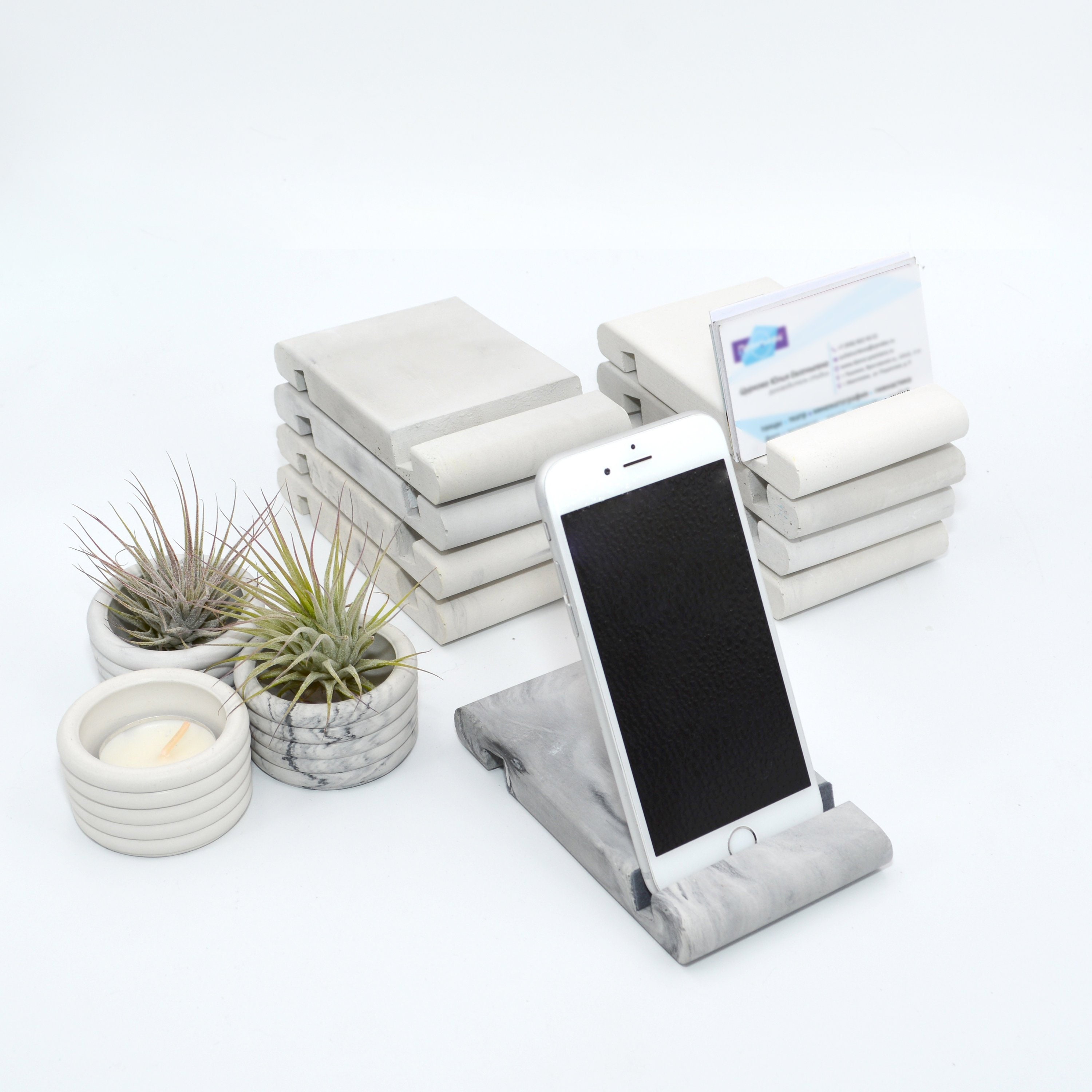 Marble phone stand concrete Modern home decor // FREE Etsy