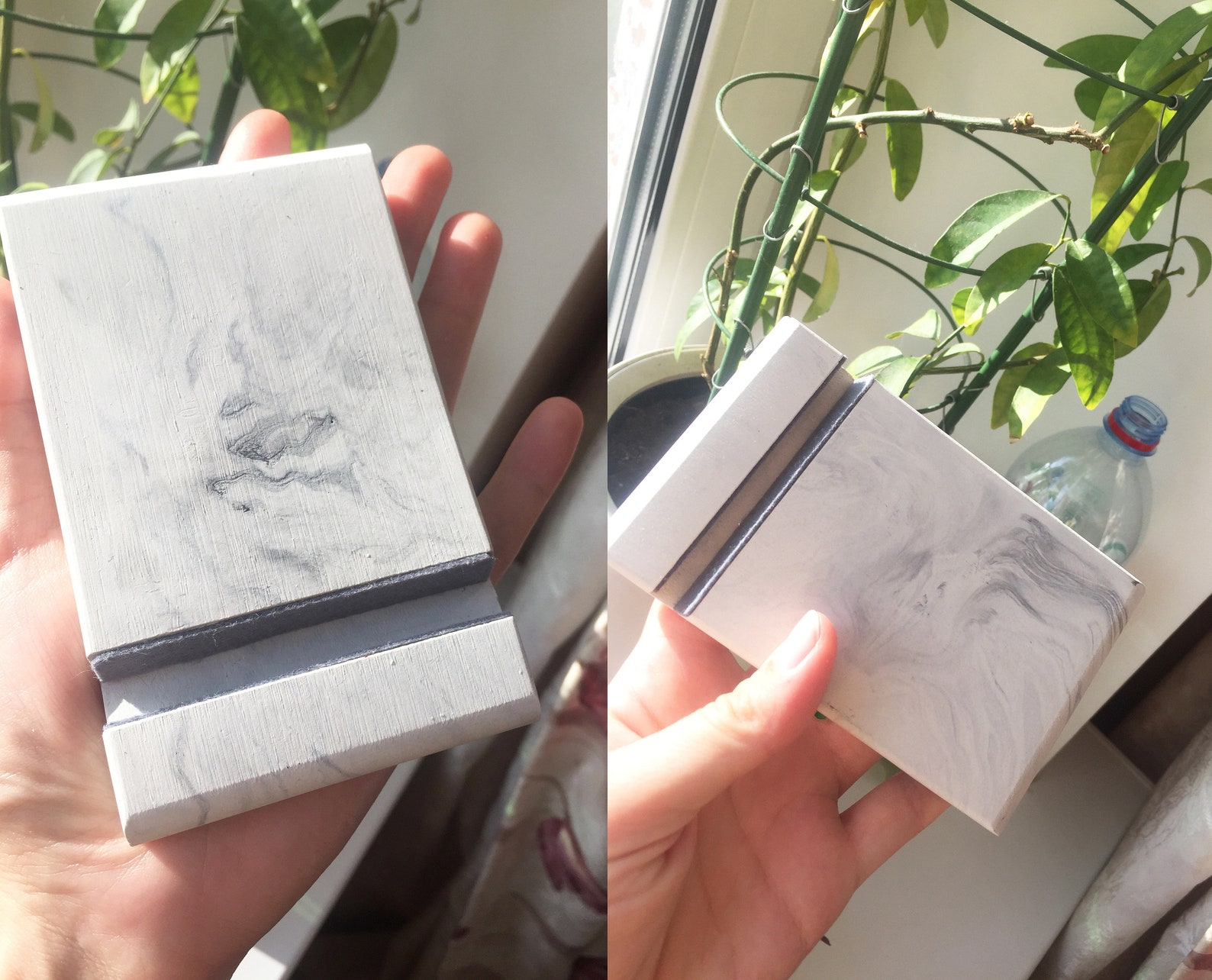 Marble phone stand concrete Modern home decor // FREE Etsy