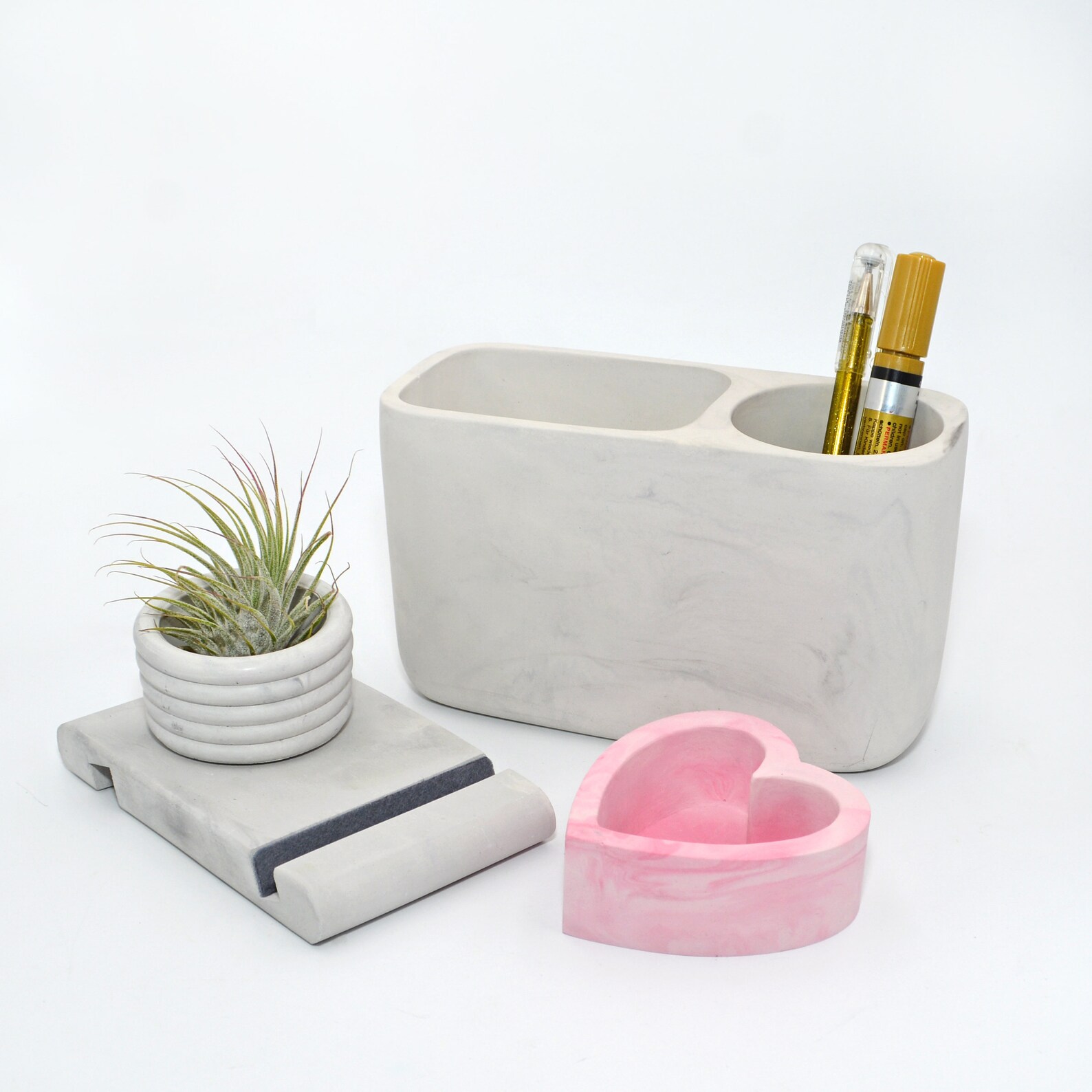 Marble phone stand concrete Modern home decor // FREE Etsy