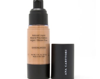 Vegan Foundation - Sandalwood / Vegan Makeup, Cruelty Free Makeup, Gluten Free Foundation, Natural Foundation, Certified Organic Ingredients