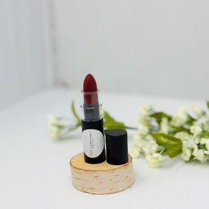 Ana Carttori Matte Vegan Lipstick - Black Cherry | Organic, Cruelty-Free, Non-GMO, Gluten-Free, Long-Lasting, Hydrating, Rich Color,Dark Red