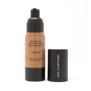 Vegan Foundation - Chestnut / Vegan Makeup, Cruelty Free Makeup, Gluten Free Foundation, Natural Foundation, Certified Organic Ingredients