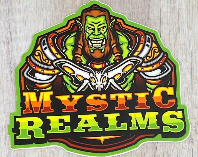 Mystic Realms Vinyl Sticker 3 in x 2.7 in