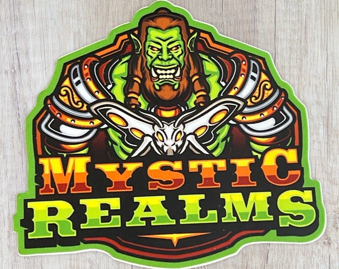 Mystic Realms Vinyl Sticker 3 in x 2.7 in