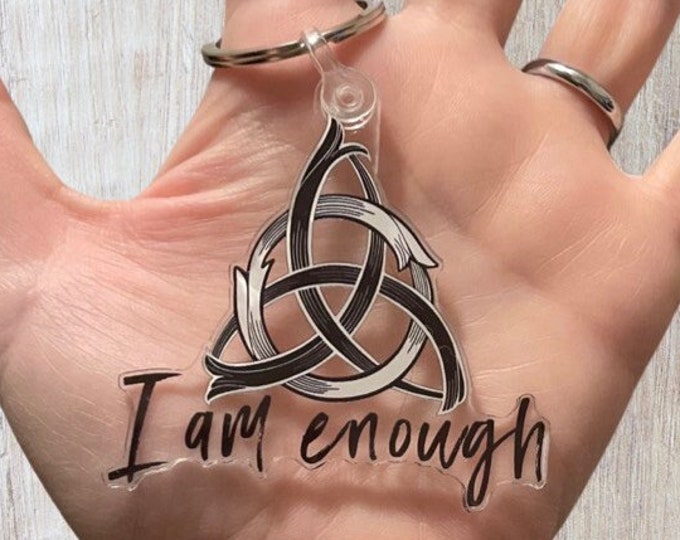 I Am Enough Keychain (2.5" x 2.33")