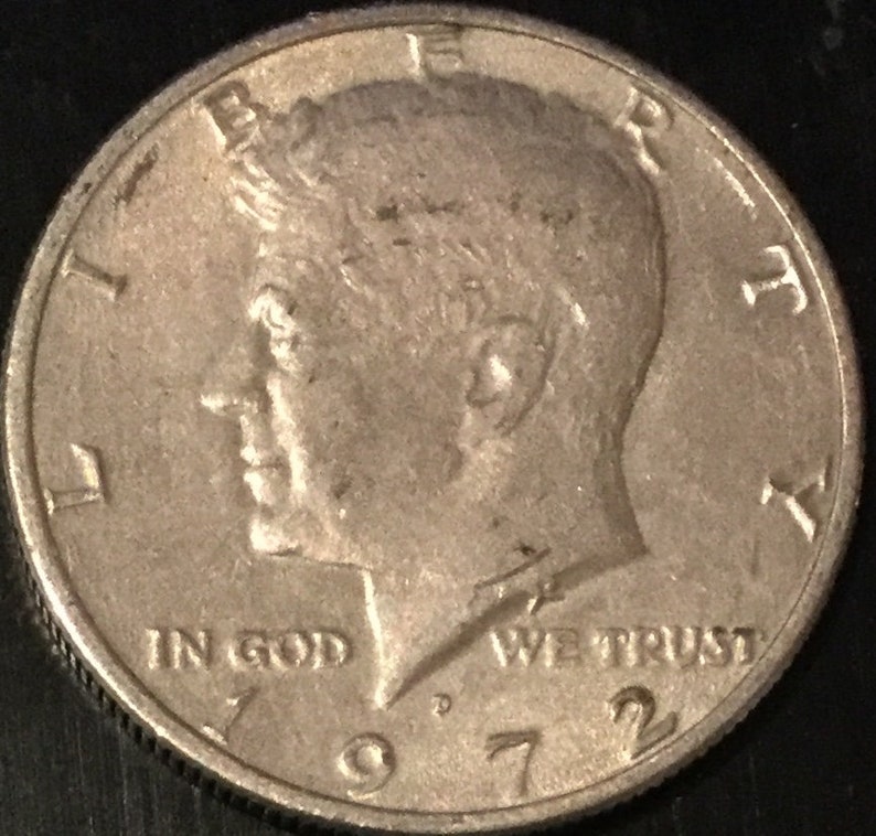 1972 D Kennedy Half Dollar with doubling on face. | Etsy