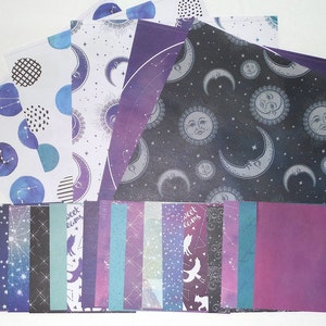 Enkelzijdige PAPIER Kit | Plakboeken | Journalen | Tijdelijke verschijnselen | Kaartlabels maken | Dierenriem | Sterren | Maan | Sterrenbeelden | Galaxy