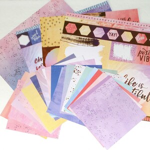 Scrapbook Kit von Gradient Enkofarbe | Scrapbooking | Journaling | Ephemera | Karte-Tag-Machen | Goldfolie | Gelb Orange Blau Rot Rosa Grün