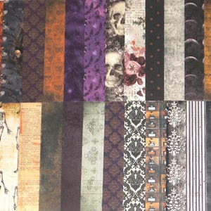 30 hojas de cartulina liviana, para hacer álbumes de recortes, diarios, etiquetas para tarjetas, Halloween, calaveras, murciélagos y esqueletos
