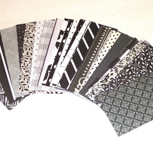 50 stuks zwart-wit scrappapier, Verscheidenheidsverpakking, Willekeurig, Knutselbenodigdheden, Papierwaren - 2,75 x 5,5 inch, Scrapbooking, Kaarten maken met tags