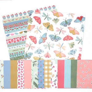 Scrapbook Kit / CARDSTOCK / Scrapbooking / Diario / Efímera / Card Tag Making / Floral / Botánico / Estampados y Sólidos / Jardín