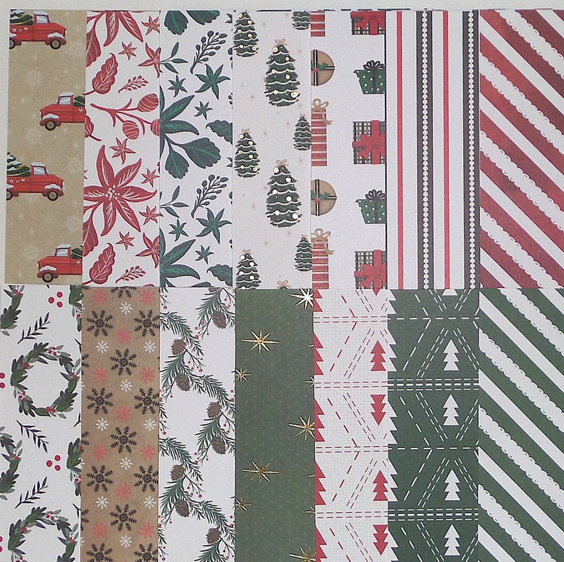 14 Sheets Of Christmas CARDSTOCK Red Truck Christmas Tree Etsy