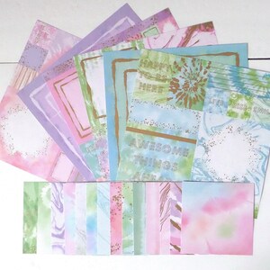 Kit de cartulina / Scrapbooking / Journaling / Ephemera / Card Tag Making / Watercolor / Gold Foil / Paint / Inked / Tie Dye
