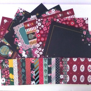 Kit scrapbook de CARDSTOCK à face unique, Scrapbooking, Card Tag Making, Collage, Floral, Gold Foil, Botanique