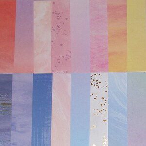 20 piezas de acuarela degradada/álbumes de recortes/diarios/efímeras/fabricación de etiquetas para tarjetas/lámina dorada/amarillo, naranja, azul, rojo, rosa, verde B16