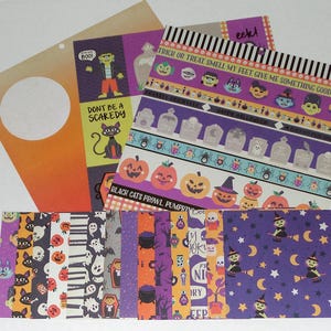 Zestaw do scrapbookingu z dwustronnym kartonem | Scrapbooking | Pamiętniki | Ephemera | Tworzenie etykiet na karty | Halloween | Dynie | Duch | Potwór