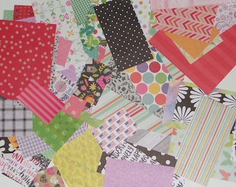 100 pcs of Scrap Paper, Variety Pack, Random, Craft Supplies, Paper Goods - 6X6, 3X6, Scrapbooking, Tag Card Making