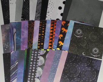 バルクカードストック ギャラクシー占星術カードストックパック、ジャンクジャーナル、ミックスメディアスクラップ、スクラップブッキング、カード作成エフェメラパック、ギャラクシーキット