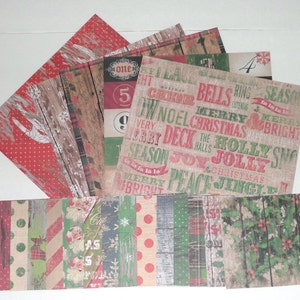Weihnachtskartenset | Scrapbooking | Journaling | Ephemera | Kartenanhänger | Rustikale | Hirsch | Weihnachtsmann | Rentier | Schneeflocke
