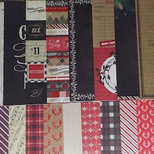 Kit DE CARDSTOCK de Navidad / Scrapbooking / Journaling / Ephemera / Card Tag Making / North Pole News / Antlers / Tree / Plaid
