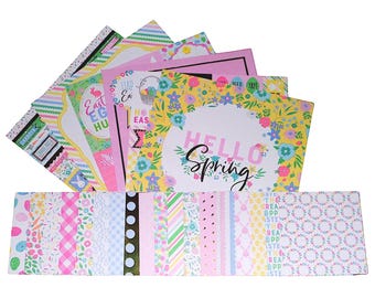 春/イースターカードストックスクラップブックキット｜ゴールドフォイルアクセント