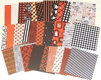 ハロウィンスクラップペーパー30枚、クラフト用品、紙製品 - 3 x 5.5インチまたは5.5 x 5.5インチ、スクラップブッキング、タグカード作り