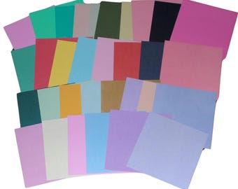 35枚のソリッドカードストックランダムミックス、6X6と5.5X5.5のカード/タグ作成、スクラップブッキング、ジャンクジャーナリング、デコパージュ、デスタッシュ、グラブバッグバルク