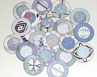 20種類のブルー系フェイクボタンセット