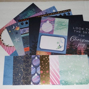 Kit de álbum de recortes / Cartulina / Álbum de recortes / Diario / Efímero / Fabricación de etiquetas de tarjetas / Navidad / Noche de paz / Luna y estrellas / Adornos