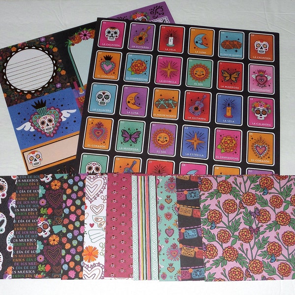 Scrapbook Kit | Cardstock | Scrapbooking | Journaling | Ephemera | Card Tag Making | Day of the Dead | Sugar Skull | Dia de los Muertos B2