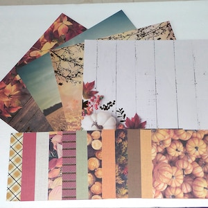 Scrapbook Kit, CARDSTOCK / Scrapbooking / Diario / Ephemera / Card Tag Making / Fall / Pumpkins / Fall Trees, Leaves / Autumn Scenes