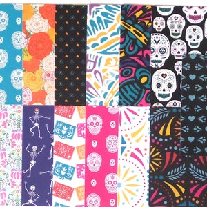 13 pcs 6X6 | Cardstock | Scrapbooking | Journaling | Ephemera | Card Tag Making | Day of the Dead | Sugar Skull | Dia de los Muertos B2