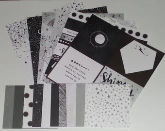 片面カードストックキット | スクラップブッキング | ジャーナリング | エフェメラ | カードタグ作成、星座、星、月の星座、銀河、占星術