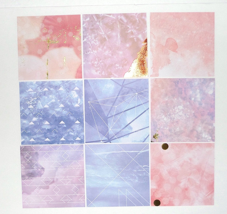 Nature Scene 16 pcs of Single-Sided PAPER Scrapbooking Gold Foil Ephemera Junk Journaling Card Tag Making Feather Floral
