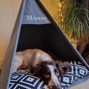 Hund Tipi Bett | Haustierbett Zelt | Indoor Haustier Haus | Hund & Katze Tipi | Gemütliches Hundebett | Klein / Mittel / Groß / Haustier Tipi S/M/L/XL/XXL