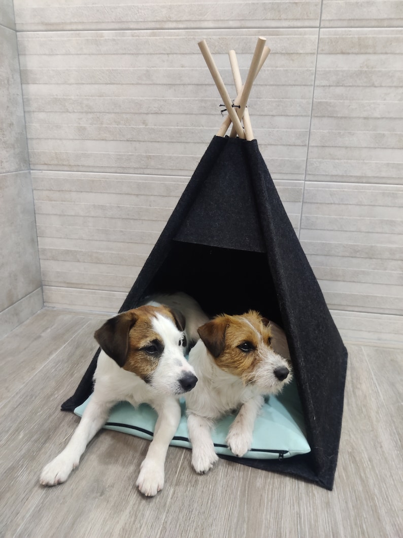 Dogs Beds Puppy House Small Teepee Cat Bunny Tent Wood Frame Etsy