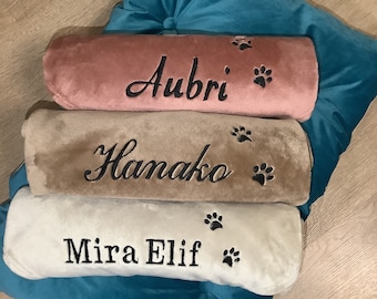 Pet Blankets, Snuggie Personalized Pet Name Blanket for Dog, Custom blanket Embroidered, Gift for kids, friends fleece handmade dog blankets