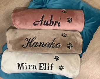 Personalized Pet Blanket: Embroidered Name Fleece Dog Blanket