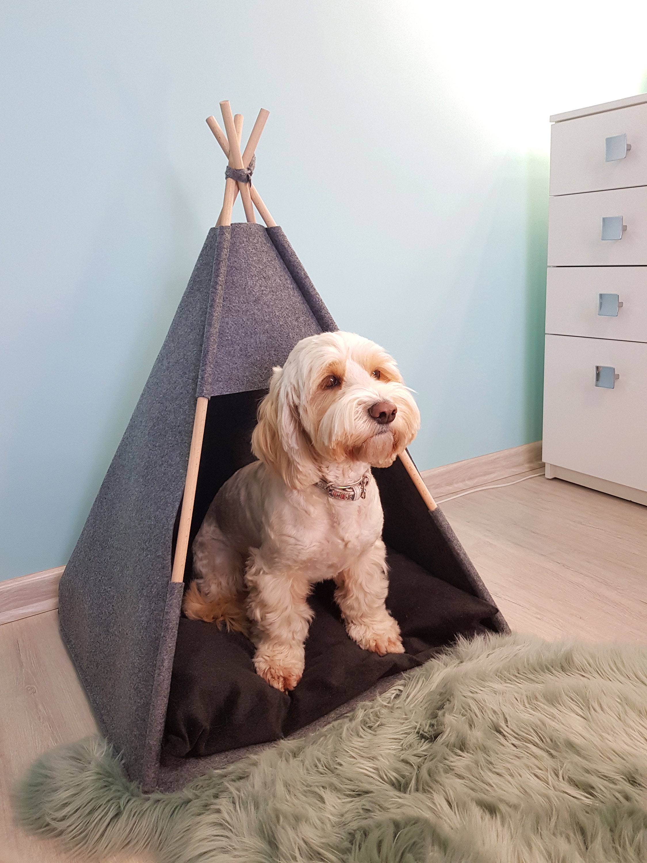 Dog bed cover teepee dog bed house teepee tent dog Name Etsy