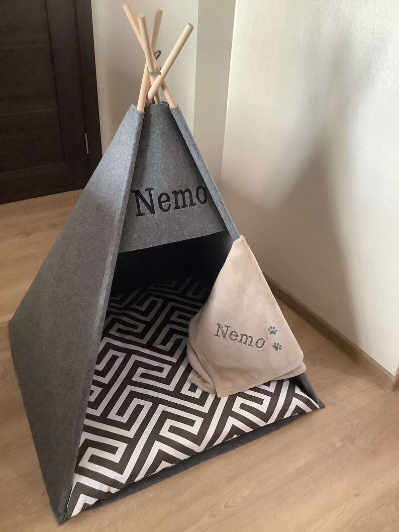 Dog Bed House Indoor Custom Dog Bed Black Pillow Soft Eco Etsy