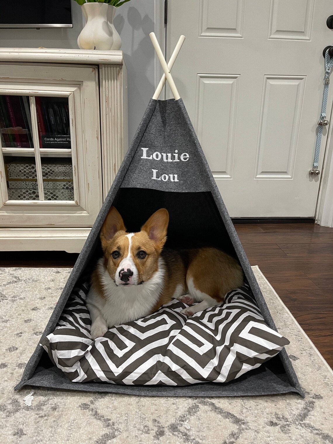Pet Bed Teepee Dog House Puptent Grey Soft Ecofriendly Felt Etsy