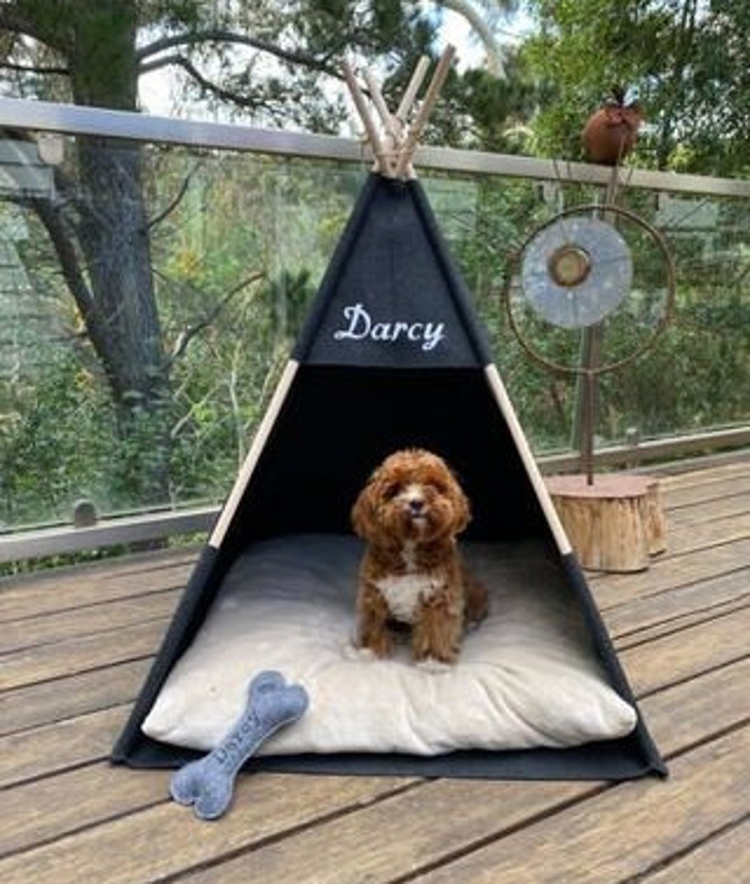 Pet Bed Teepee, Cat Bed House Puptent, Grey Soft Ecofriendly Felt of a