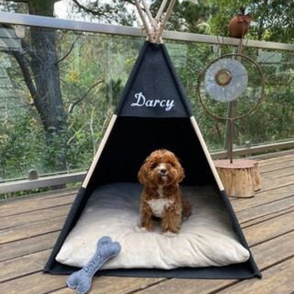 Pet bed Teepee, cat bed house Puptent, Grey soft eco-friendly felt of a strong form cozy place relax House bunny Pets cat, rabbit, Bunny