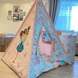 Toddler Teepee gift for kids for girl with stabiliser active play individual pattern and personalisation as you wish Perfect plaything