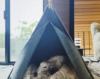 Dog Teepee Bed | Pet Bed Tent | Indoor Pet House | Dog & Cat Teepee | Cozy Dog Bed | Small / Medium/Large / Pet Teepee S/M/L/XL/XXL