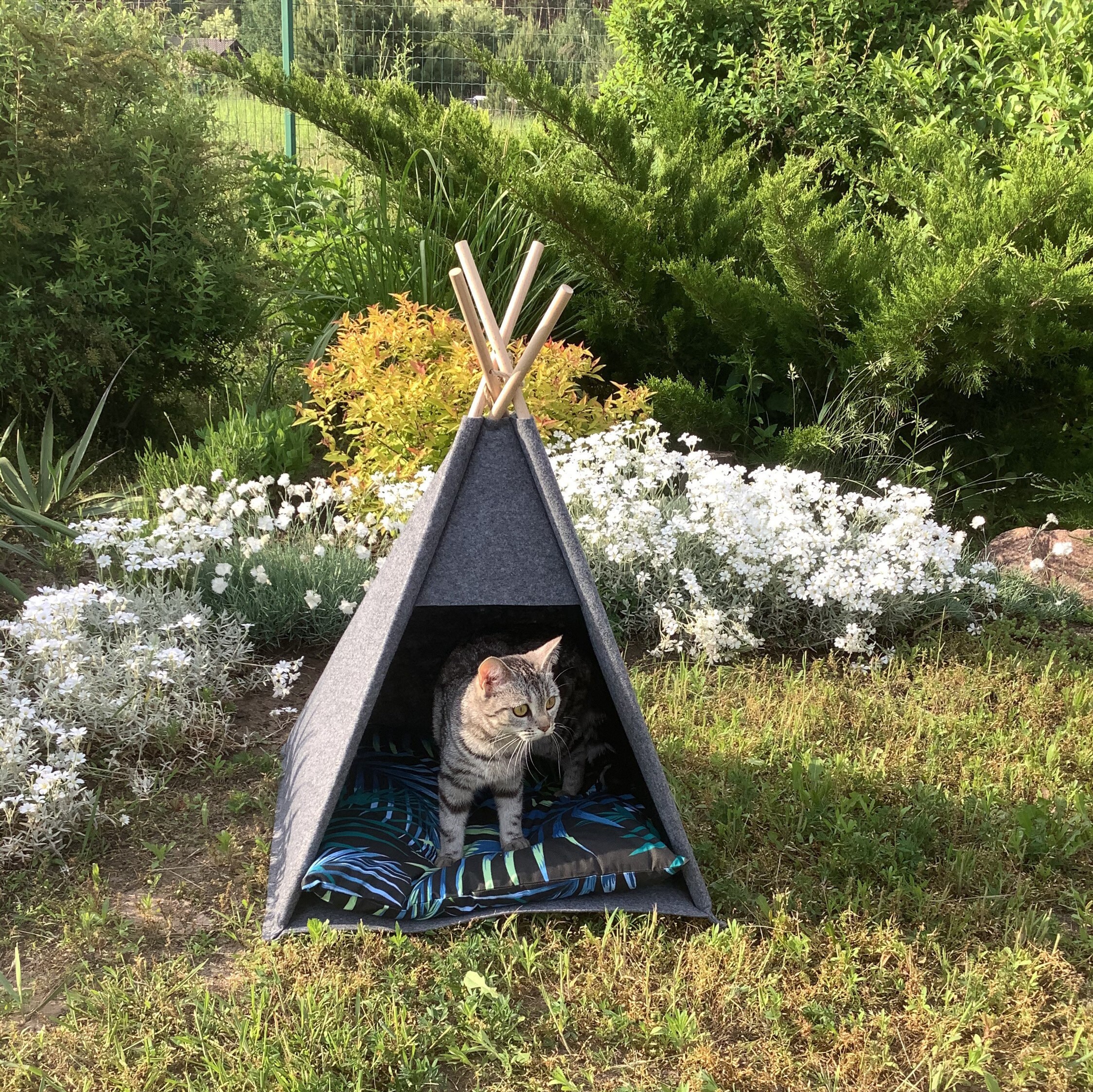 Cat Bed Teepee Pet Cave Fluffy Mat Bunny Bed Pillow Set Felt Etsy Canada