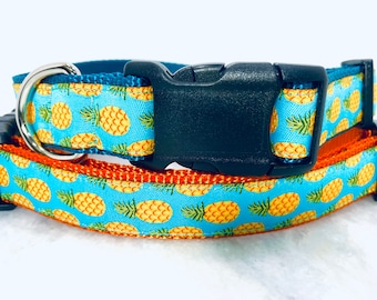 Pineapple Dog Collar Martingale or Buckle 1 inch