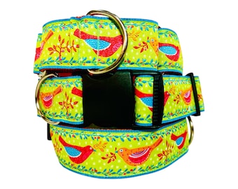 Song Bird Dog Collar 1.5 inch Wide Martingale Green