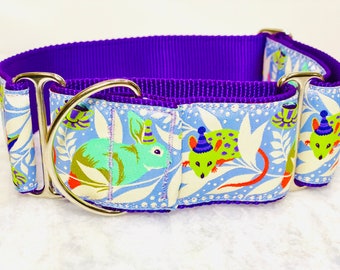 Mad Hatter 2” Martingale Dog Collar, Alice in Wonderland, Giant Breed Collar