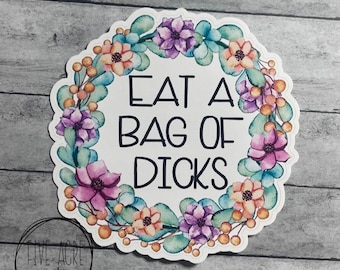 WCGXKO Kosmetiktasche „Eat A Bag Of Dicks“ – Frecher Spruch, Aus Canvas, Mit Reißverschlussfach